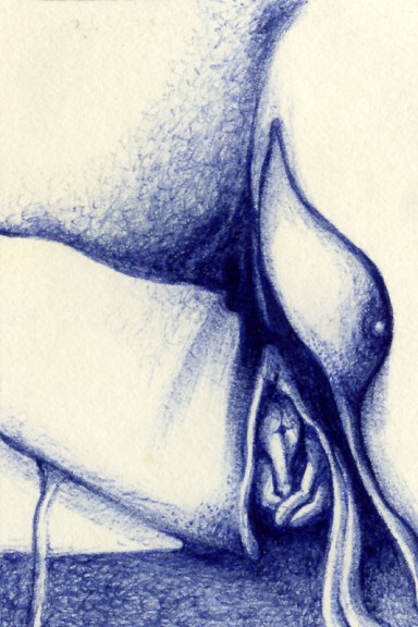 erotic blue pen drawing 07